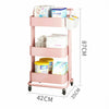 3/4 Tier Kitchen Trolley Cart With Handle Storage Rack Tray Shelf Rolling Wheels