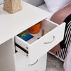 Modern Dressing Table Stool Makeup Desk w/4 Drawer & Large Mirror White vanity