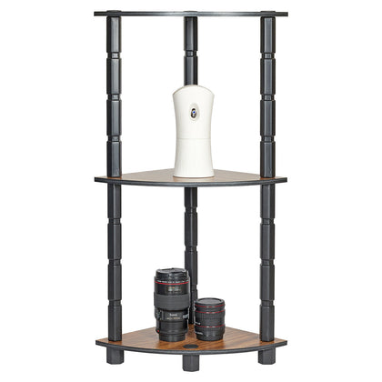 3 Tier Corner Shelf Storage Rack Organiser Display Bookshelf Turn-N-Tube