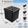 Folding Storage Ottoman Box Footstool Faux Leather Storage Box with Lid Toy Gift