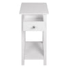 Tall Narrow Bedside Table White Wood 1 Drawer Bed Sofa Side Cabinet Nightstand