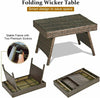 Outdoor Patio Rattan Wicker Coffee Table Poolside Garden Folding Side End Table