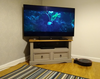 Small Wooden TV Stand Rustic Wood Furniture Vintage Media Cabinet Grey Room Unit