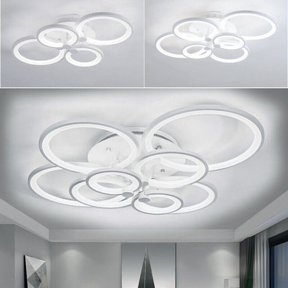 LED CoolWhite Ceiling Light 4/6/8 Lights Modern Kitchen Living Room Bedroom Lamp