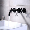 Brass Wall Mounted Basin Matte Black Faucet Bathroom Mixer Tap Rotation Spout