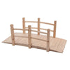 Wooden Garden Bridge Lawn Décor Stained Finish Arc Outdoor Pond Walkway - 150CM