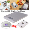 New Digital Kitchen Scales 5kg Electronic LCD Display Balance Scale Food Weight
