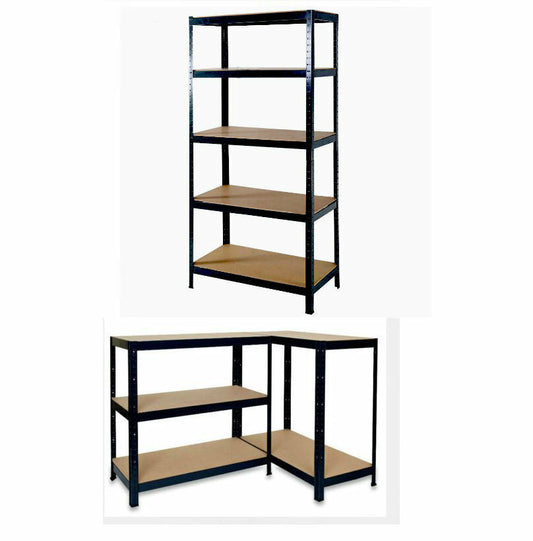 5 TIER HEAVY DUTY BOLTLESS METAL SHELVING SHELVES STORAGE UNIT GARAGE HOME NEW