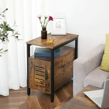 HOOBRO Side Table Narrow Bedside Table Nightstand End Sofa table Multifunctional