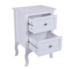 2 X Modern Country Style 2 Drawer Bedside Cabinet Tables White Sold as a PAIR