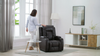 OSCAR LEATHER RECLINER w DRINK HOLDERS ARMCHAIR SOFA CHAIR RECLINING CINEMA