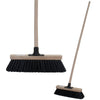 Sweeping Brush Broom Wooden Handle Soft Stiff Head PVC Sweeper Garden Outdoor