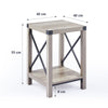 Side Table with Storage Shelf X Metal Frames End Coffee Table Driftwood Home