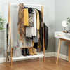 Wooden Clothes Rail Hanging Garment Rack Stand & Shoe Storage Shelf