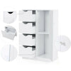 Free Standing Entryway Cabinet Bathroom Storage Organizer Rack 4 Drawers + Door