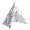 Kids Teepee Tent With Floor Mat Cotton Canvas Indian Indoor Outdoor Play House