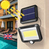 100 LED Solar Powered PIR Motion Sensor Garden Wall Lights Security Outdoor Lamp