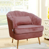 Plush Pink Velvet Armchair Tufted Accent Lounge Living Room Single Sofa Chairs