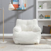 Cord Beanbag Sofa with Tufted Memory Foam filling Bean Bag Chair Armchair White