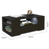 Modern High Gloss Coffee Table With Storage Drawers RGB LED Living Room Wooden