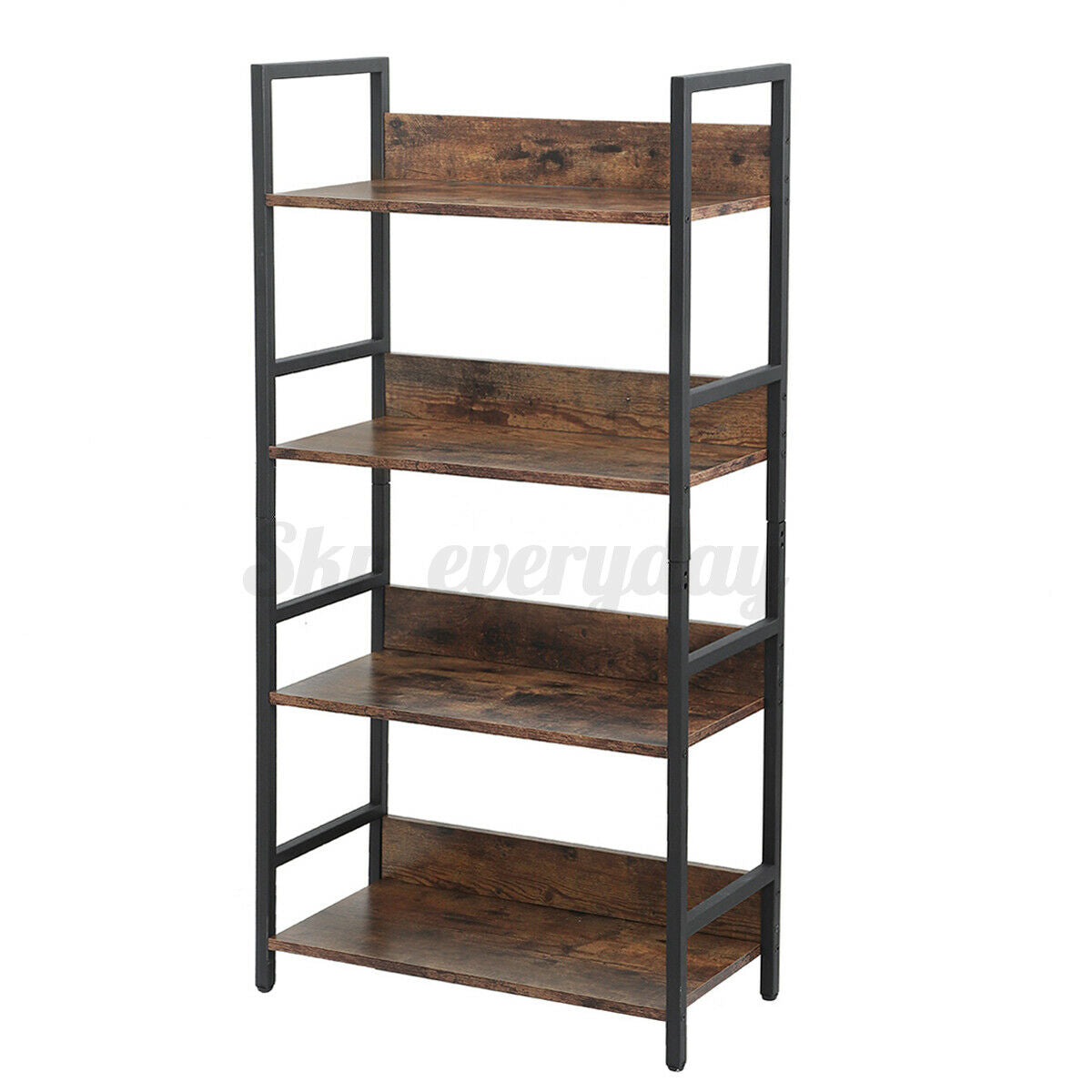 Industrial Ladder Shelf 4 Tiers Bookshelf Plant Flower Stand Storage Rack Home