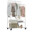 2-Tier Garment Rack Coat Rail Storage Shelves Dress Hanging Shoes Clothes Stand