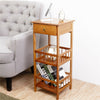 Large Bamboo Side Table Bedside Table Books Telephone Coffee Table Plant Stand