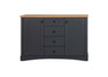 Carden Sideboard 2 Doors 4 Drawers Storage Cabinet Cupboard Dark Grey and Oak