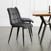 2× Modern Kitchen Dining Chairs Velvet Padded Seat Office Living Room Chair Set
