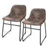 2x Vintage Industrial Style Kitchen Bar Stool Brown Leather Look Restaurant Cafe