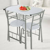 Small Dining 1 Table 2 Chairs Bistro Set Breakfast Kitchen Furniture Metal Frame