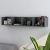Grey High Gloss Shelving Unit Wooden Wall Shelf Small Ornament Display Shelves