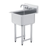Commercial Utility & Prep Sink 1 Compartment Stainless Steel Backsplash
