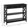 Console Table Sofa Desk w/ Shelves Drawers for Living Room Entryway Bedroom