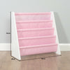 White/Pink Childrens Book Case Sling Storage Rack Shelf Girls Bedroom Furniture