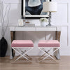 Dressing Table Stool Bedroom Makeup Chair Padded Seat Velvet Footstool Footrest