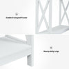 Vintage Console Table X-design Wooden Hall Desk Side End Table W/ Shelf White