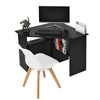 Black/ White Corner Computer Desk PC Laptop Table Book Shelves Home Study Office