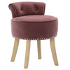 Velvet/PU Dressing Table Chair Small Guest Reception Stool Button Padded Seat