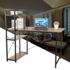 2 in 1 Computer Desk Home Office Working Study Writing PC Table with Book Shelf