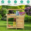 Outdoor Potting Bench Flower Plant Workstation Wooden Garden Table W/ Storage