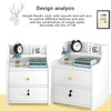 White Bedside Table Drawer Cabinet Small Side End Table Nightstand Storage Shelf