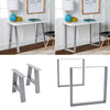 Pair Grey Metal Furniture Legs Powered Coated Steel Feet Table Bench Chair Stand