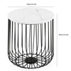 Retro Metal Wire Round Wood Storage Coffee Side Table Basket Home Furniture