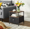 Industrial Bedside Table Rustic Drawer Cabinet Vintage Metal Side End Table Unit
