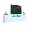 Modern TV Unit Cabinet TV Stand Sideboard - White High Gloss Front LED Lights