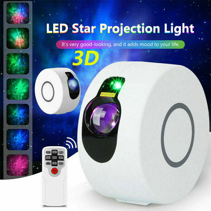 3 in 1 USB Galaxy Star Projector Light LED Starry Sky Night Lamp Ocean US-Plug