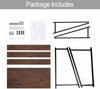 2-Tier Metal Ladder Wood Computer Office Desk Laptop Writing Table Storage Shelf