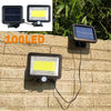 100 LED Garden Wall Lights Solar Powered PIR Motion Sensor Outdoor Flood Lamp