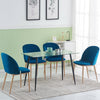 Dining Table and Chairs 2 Set Velvet Chairs High Glass Temple Table Living-room